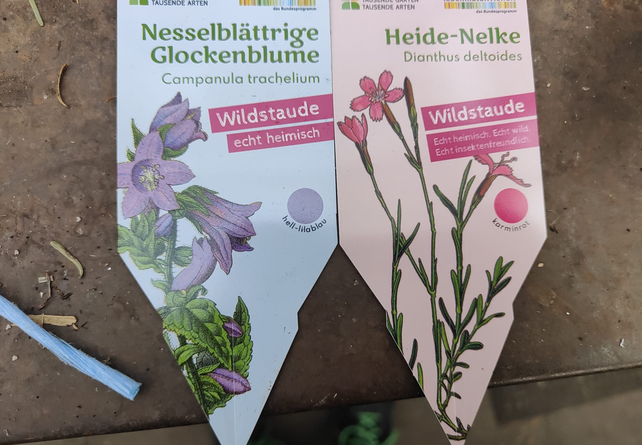 Etikett der Kampagne Tausende Gärten, tausende Arten